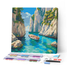 Load image into Gallery viewer, Mini Diamond Painting 25x25cm for adults - Peaceful Blue Cove Figured'Art UK