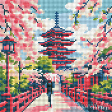 Load image into Gallery viewer, Mini Diamond Painting 25x25cm - Kyoto in Bloom