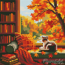 Load image into Gallery viewer, Mini Diamond Painting 25x25cm - Cat's Autumn View