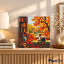 Load image into Gallery viewer, Mini Diamond Painting 25x25cm - Cat's Autumn View