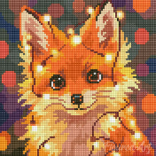 Load image into Gallery viewer, Mini Diamond Painting 25x25cm - Little Fox with Light Bulbs