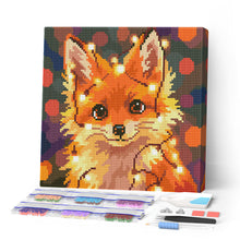 Load image into Gallery viewer, Mini Diamond Painting 25x25cm for adults - Little Fox with Light Bulbs Figured'Art UK