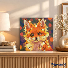 Load image into Gallery viewer, Mini Diamond Painting 25x25cm - Little Fox with Light Bulbs