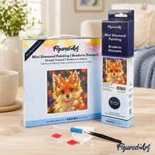 Load image into Gallery viewer, Mini Diamond Painting 25x25cm - Little Fox with Light Bulbs