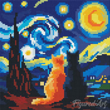 Load image into Gallery viewer, Mini Diamond Painting 25x25cm - Starry Night Companions