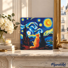Load image into Gallery viewer, Mini Diamond Painting 25x25cm - Starry Night Companions