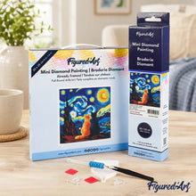 Load image into Gallery viewer, Mini Diamond Painting 25x25cm - Starry Night Companions