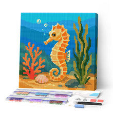 Load image into Gallery viewer, Paint by numbers kit for adults Mini Diamond Painting 25x25cm - Seahorse Figured'Art UK