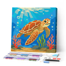 Load image into Gallery viewer, Paint by numbers kit for adults Mini Diamond Painting 25x25cm - Turtle Figured'Art UK