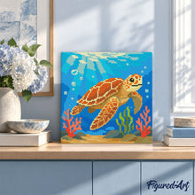 Load image into Gallery viewer, Mini Diamond Painting 25x25cm - Turtle