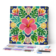 Load image into Gallery viewer, Mini Diamond Painting 25x25cm for adults - Hibiscus Mandala Figured'Art UK