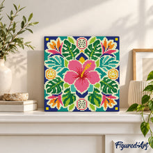 Load image into Gallery viewer, Mini Diamond Painting 25x25cm - Hibiscus Mandala