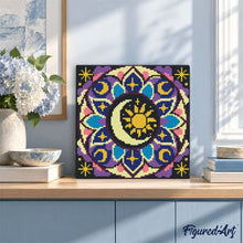 Load image into Gallery viewer, Mini Diamond Painting 25x25cm - Celestial Mandala