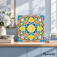 Load image into Gallery viewer, Mini Diamond Painting 25x25cm - Citrus Mandala