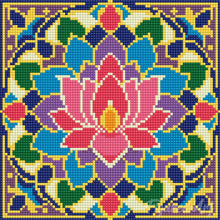 Load image into Gallery viewer, Mini Diamond Painting 25x25cm - Lotus Mandala