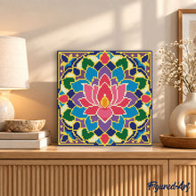 Load image into Gallery viewer, Mini Diamond Painting 25x25cm - Lotus Mandala