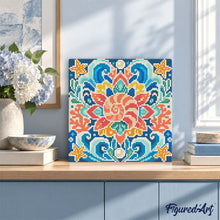 Load image into Gallery viewer, Mini Diamond Painting 25x25cm - Seashell Mandala