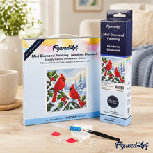 Load image into Gallery viewer, Mini Diamond Painting 25x25cm - Winter Cardinals