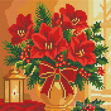 Load image into Gallery viewer, Mini Diamond Painting 25x25cm - Christmas Poinsettias