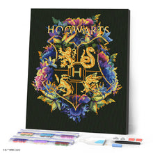 Load image into Gallery viewer, Diamond Painting - Floral Hogwarts Crest - Harry Potter 40x50cm canvas already framed