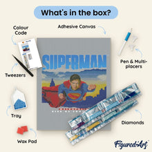 Load image into Gallery viewer, Diamond Painting - Superman with Skyline 40x50cm canvas already framed