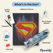 Load image into Gallery viewer, Diamond Painting - S-Shield Emblem - Superman 40x50cm canvas already framed