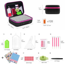 Load image into Gallery viewer, Diamond Painting Case Pink with 120 Jars + Accessories