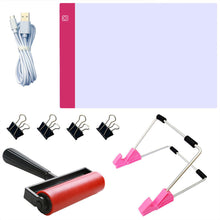 Load image into Gallery viewer, Diamond Painting LED Pad Pink + Accessories A4