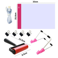 Load image into Gallery viewer, Diamond Painting LED Pad Pink + Accessories A4