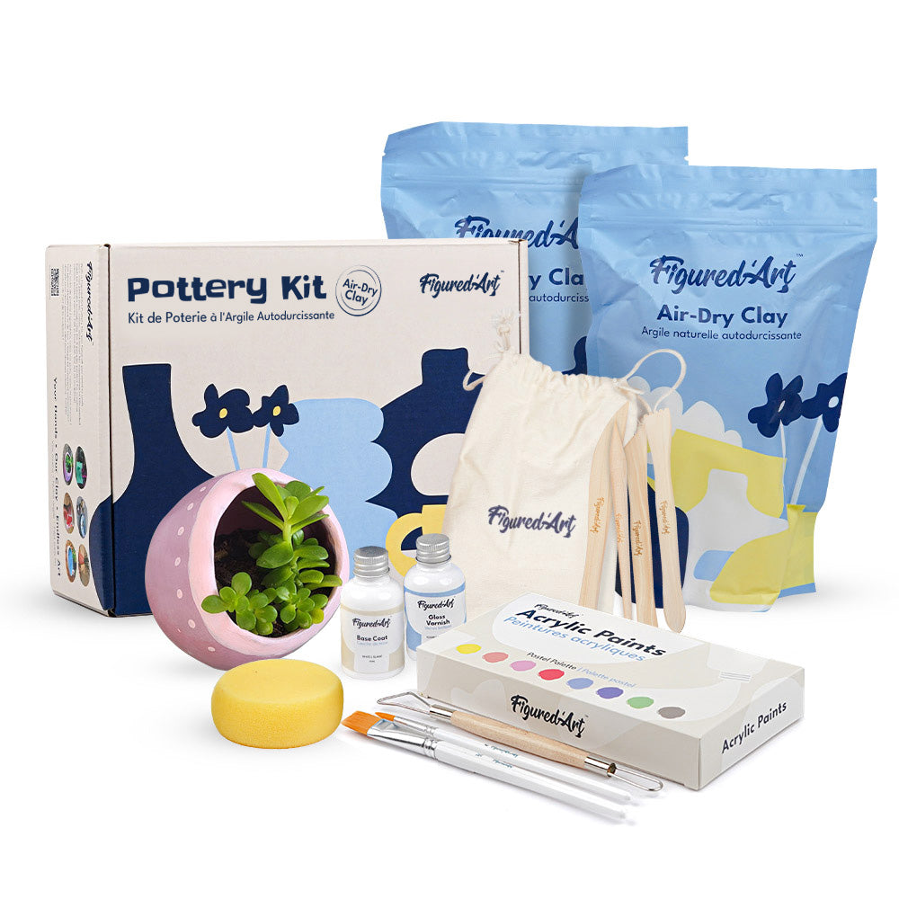 Pottery Kit with Air Dry Clay for Beginners and Adults – Figured'Art