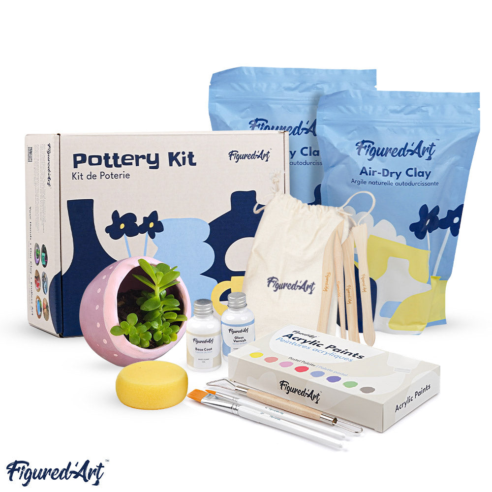 Pottery Kit with Air Dry Clay for Beginners and Adults – Figured'Art