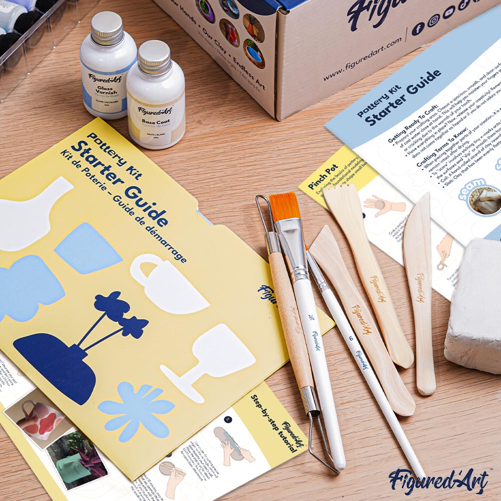 Pottery Kit with Air Dry Clay for Beginners and Adults – Figured'Art