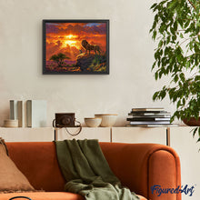 Load image into Gallery viewer, Paint by numbers Lion at Sunset Figured'Art new arrivals, intermediate, landscapes, animals, lions