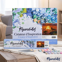 Load image into Gallery viewer, Paint by numbers Lion at Sunset Figured'Art new arrivals, intermediate, landscapes, animals, lions