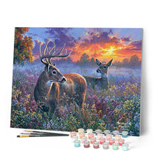 Load image into Gallery viewer, Paint by numbers Deer couple Figured'Art new arrivals, advanced, landscapes, animals, deer