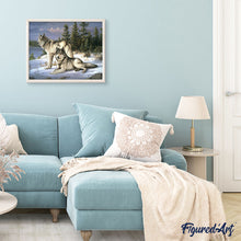Load image into Gallery viewer, Paint by numbers Wolves Couple Figured'Art new arrivals, advanced, animals, wolves