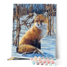Load image into Gallery viewer, Paint by numbers Fox In The Snow Figured'Art new arrivals, advanced, animals, foxes