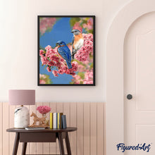 Load image into Gallery viewer, Paint by numbers Bluebirds Figured'Art new arrivals, intermediate, animals, birds