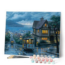 Load image into Gallery viewer, Paint by numbers | Tramway at dusk | intermediate new arrivals landscapes cities | Figured'Art