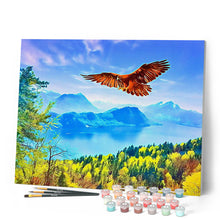 Load image into Gallery viewer, Paint by numbers | Eagle and landscape in Switzerland | eagles animals intermediate new arrivals birds landscapes | Figured'Art