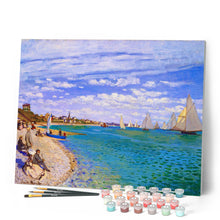 Load image into Gallery viewer, Paint by numbers | Regattas at Sainte Addresse - Monet | ships and boats intermediate new arrivals landscapes reproduction | Figured'Art