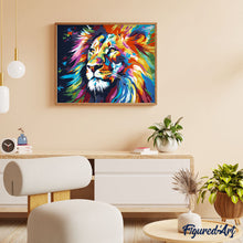 Load image into Gallery viewer, Colourful Abstract Lion