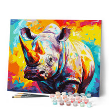 Load image into Gallery viewer, Colourful Abstract Rhinoceros