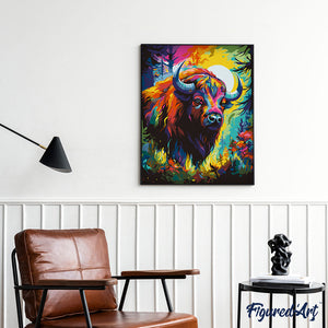 Colourful Abstract Bison