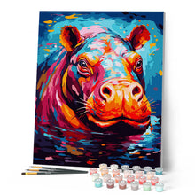 Load image into Gallery viewer, Colourful Abstract Hippo