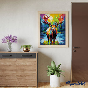 Colourful Abstract Moose