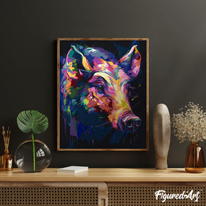 Colourful Abstract Wild Boar