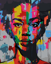 Load image into Gallery viewer, Paint by numbers kit for adults Colorful Girl Street Art Figured&#39;Art UK