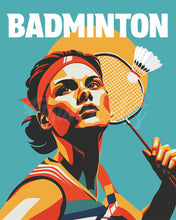 Load image into Gallery viewer, Paint by numbers kit for adults Sport Poster Badminton Figured&#39;Art UK