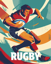 Load image into Gallery viewer, Paint by numbers kit for adults Sport Poster Rugby Figured&#39;Art UK